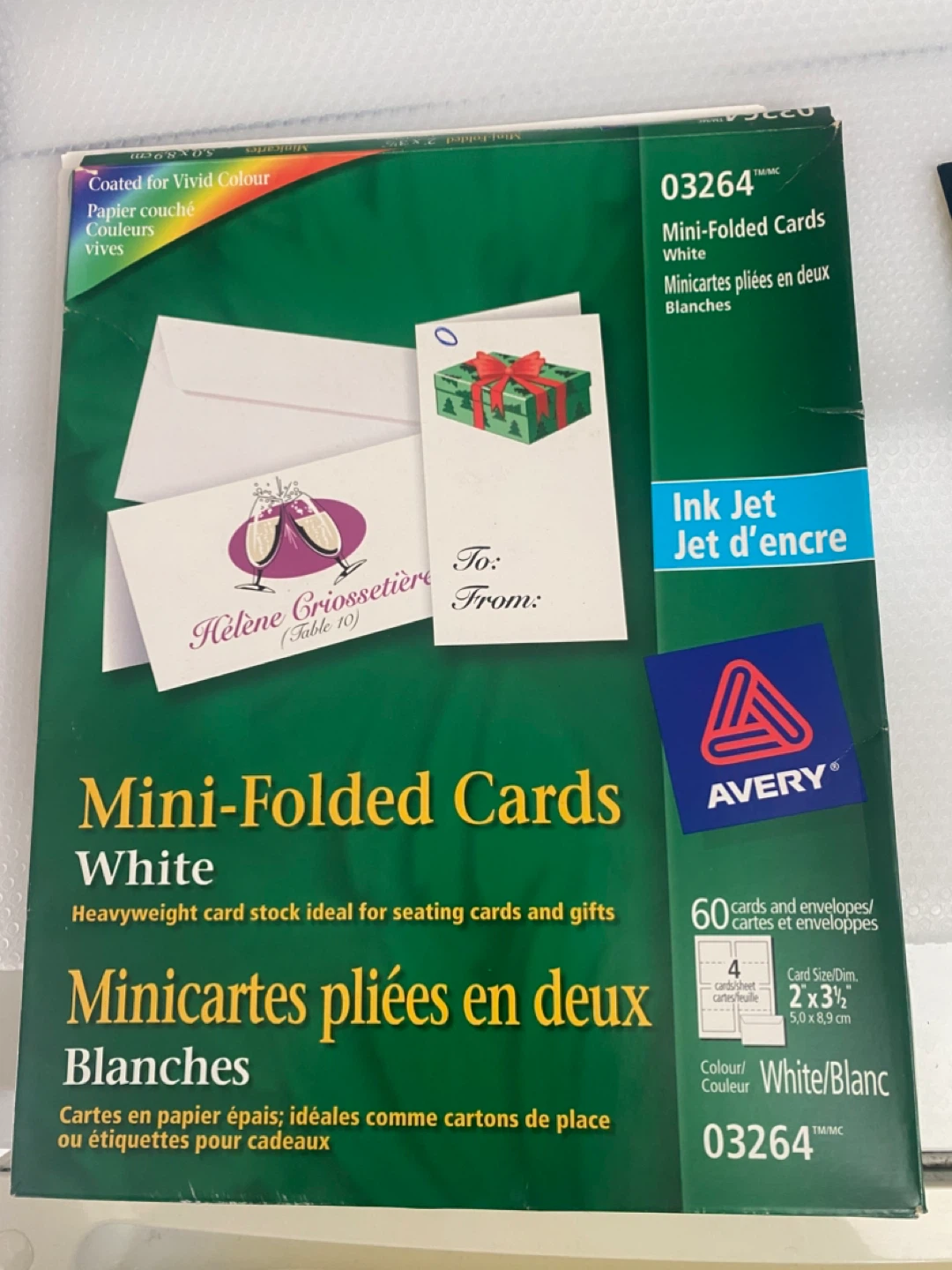 Avery Mini-Folded Cards White - 60 Count