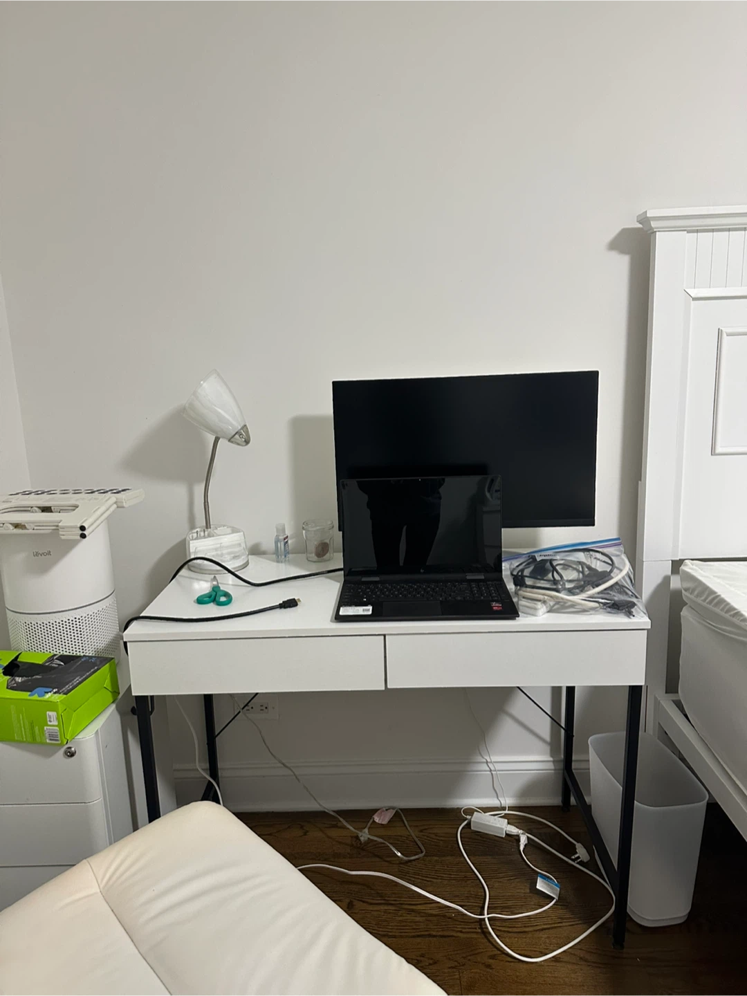 CubiCubi Computer Desk with 2 Drawers - White 🧡 - photo 3