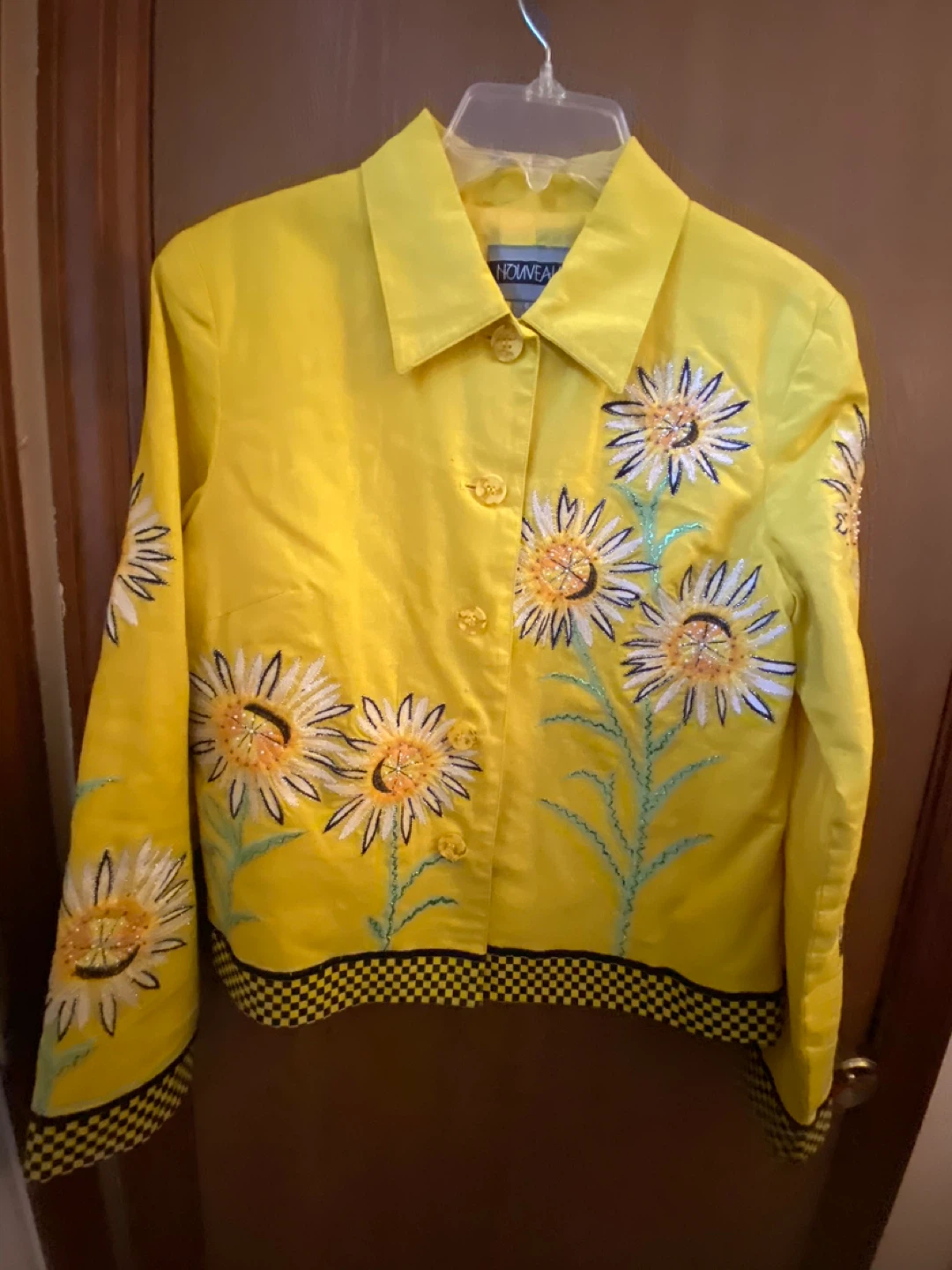 Nouveau Yellow Embroidered Jacket Size 6