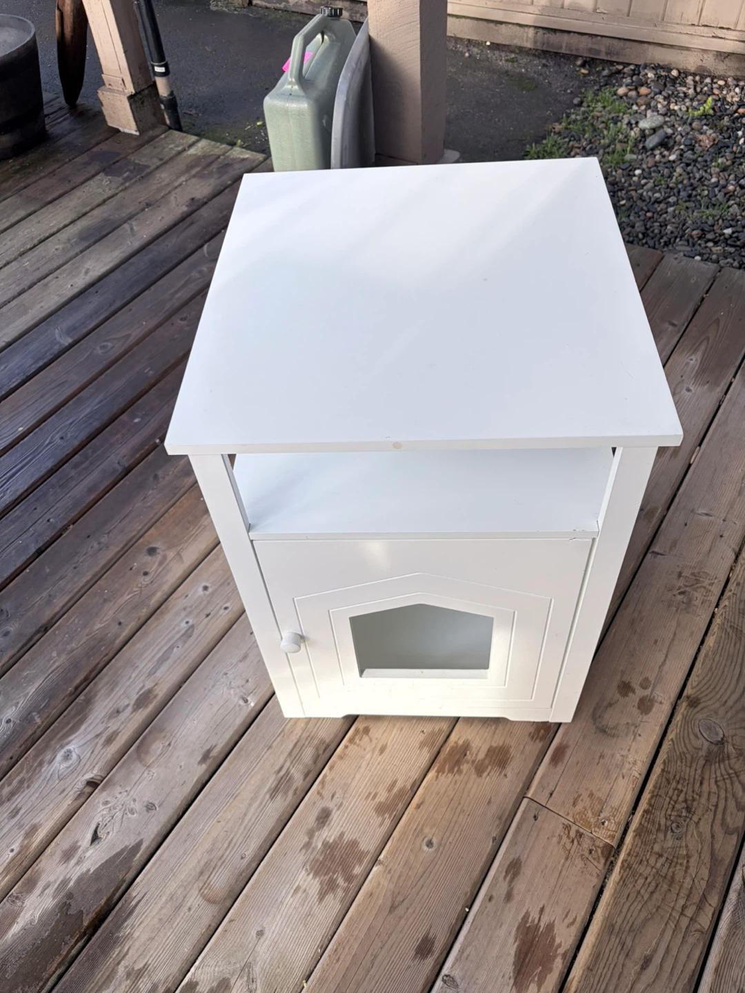 White Pet Enclosure Side Table