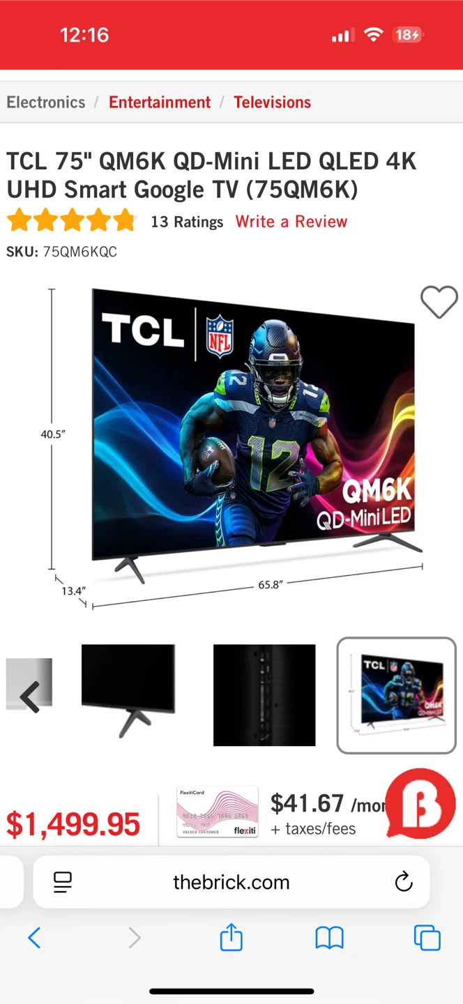 TCL 75" QM6K QD-Mini LED QLED 4K UHD Smart Google TV - photo 3