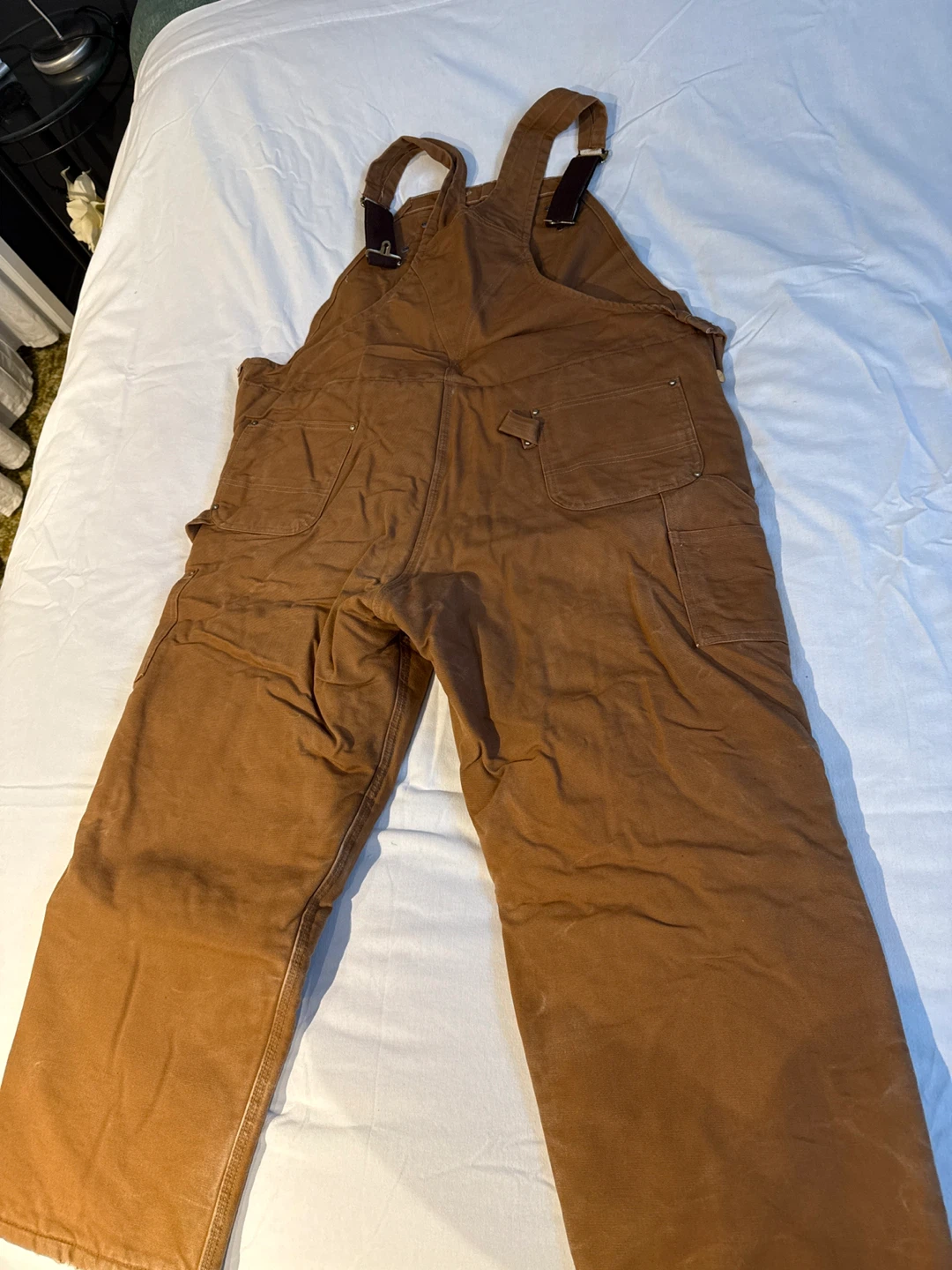 Carhartt Brown Duck Bib Overalls Size 46x30 - photo 3