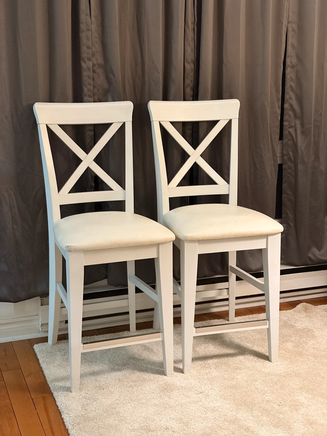 White Bar Stools - Set of 2