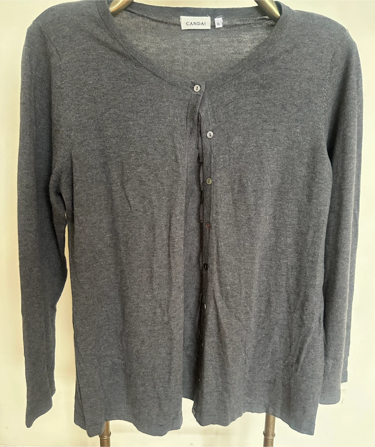 CANDAC Cardigan - Charcoal Gray, Size XL