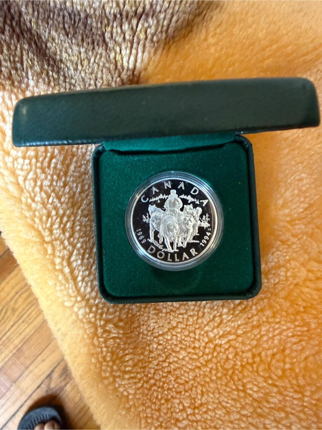 1994 Canada Dollar Silver Coin - Dog Sled