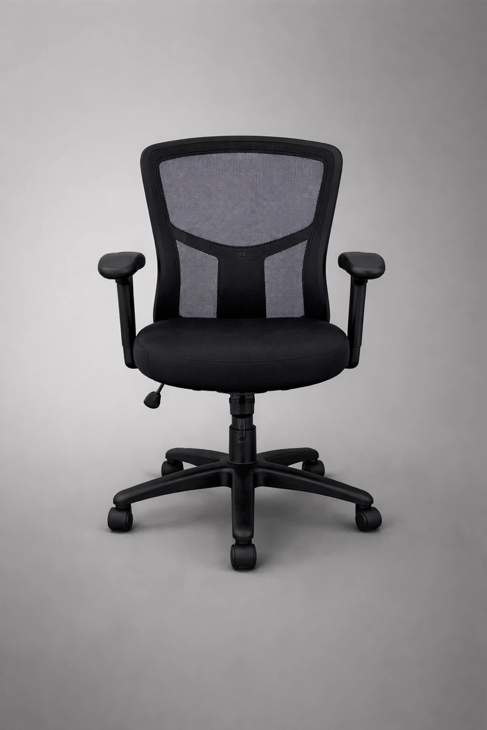 Black Mesh Office Chair with Adjustable Arms