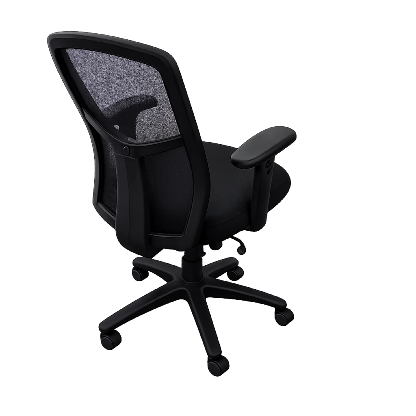 Black Mesh Office Chair with Adjustable Arms - photo 2