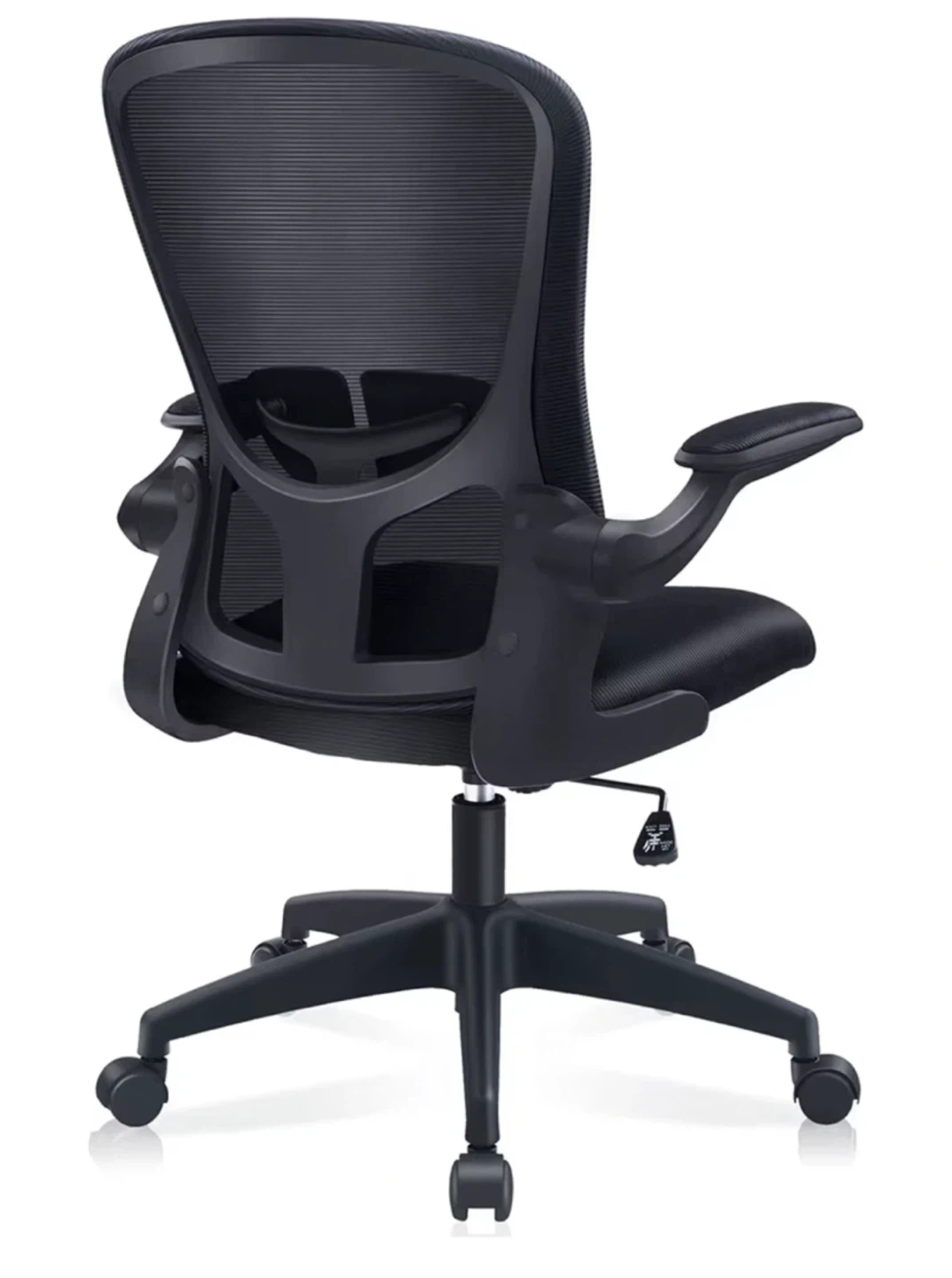 Black Mesh Office Chair with Adjustable Arms - photo 3