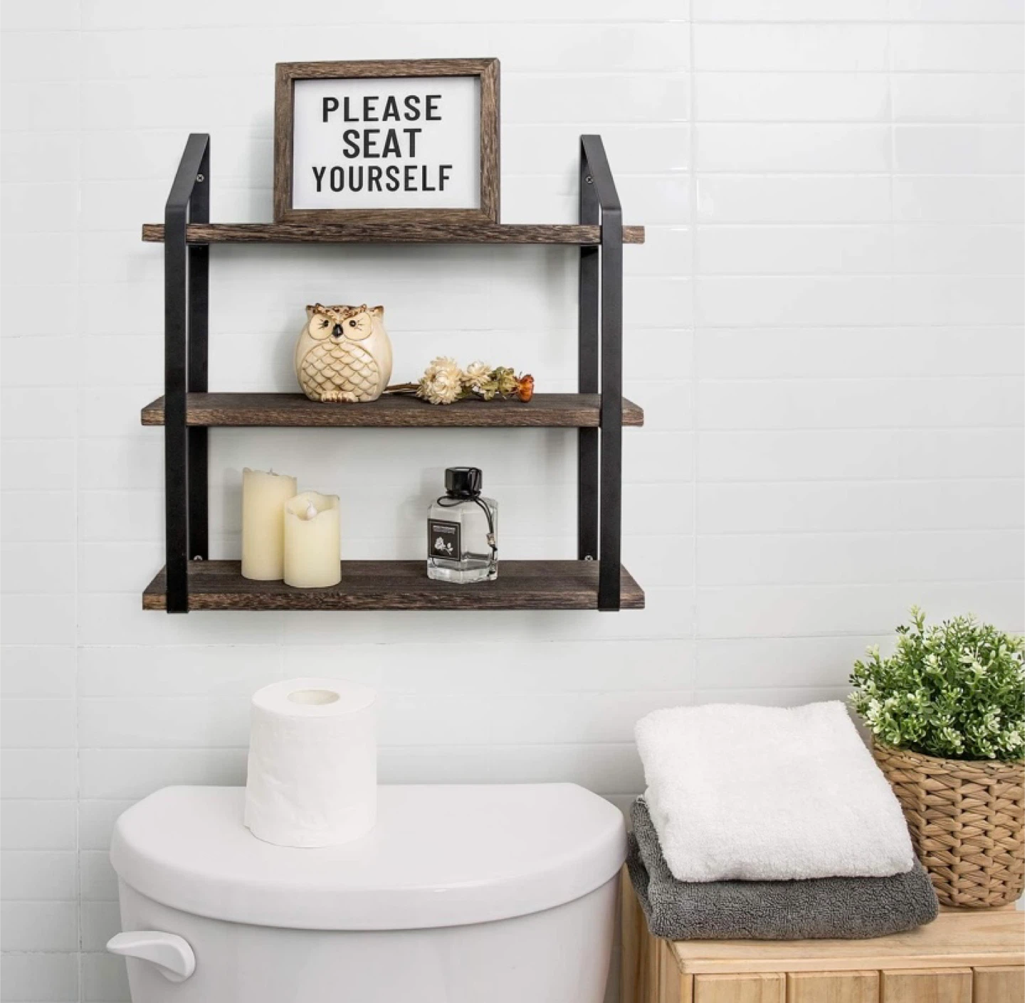New Rustic Wall Shelf 3 Tier - photo 3