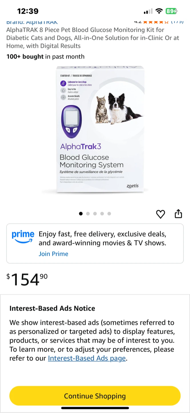 AlphaTRAK 8 Piece Pet Blood Glucose Monitoring Kit