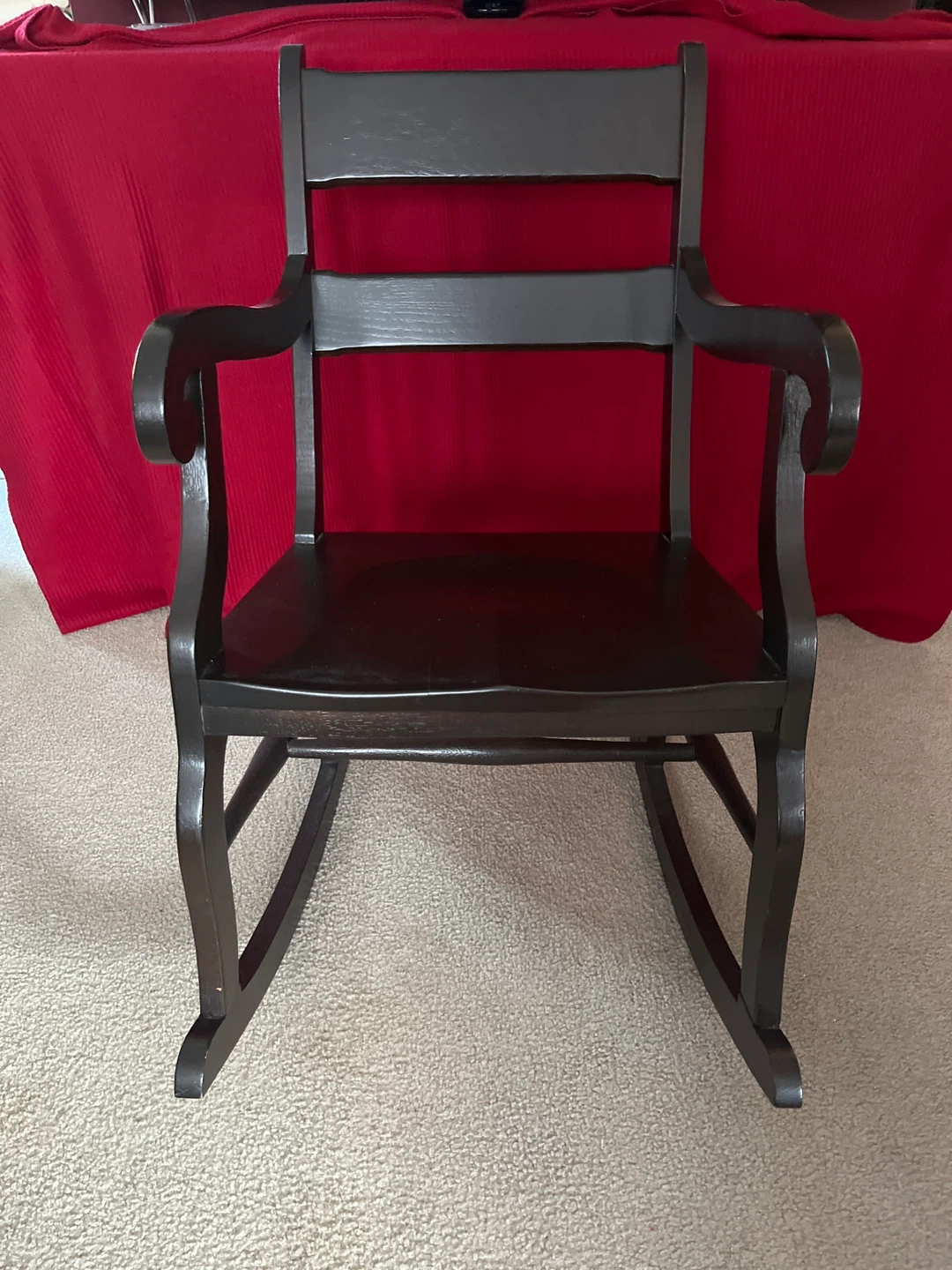 Vintage Dark Wood Rocking Chair - photo 3