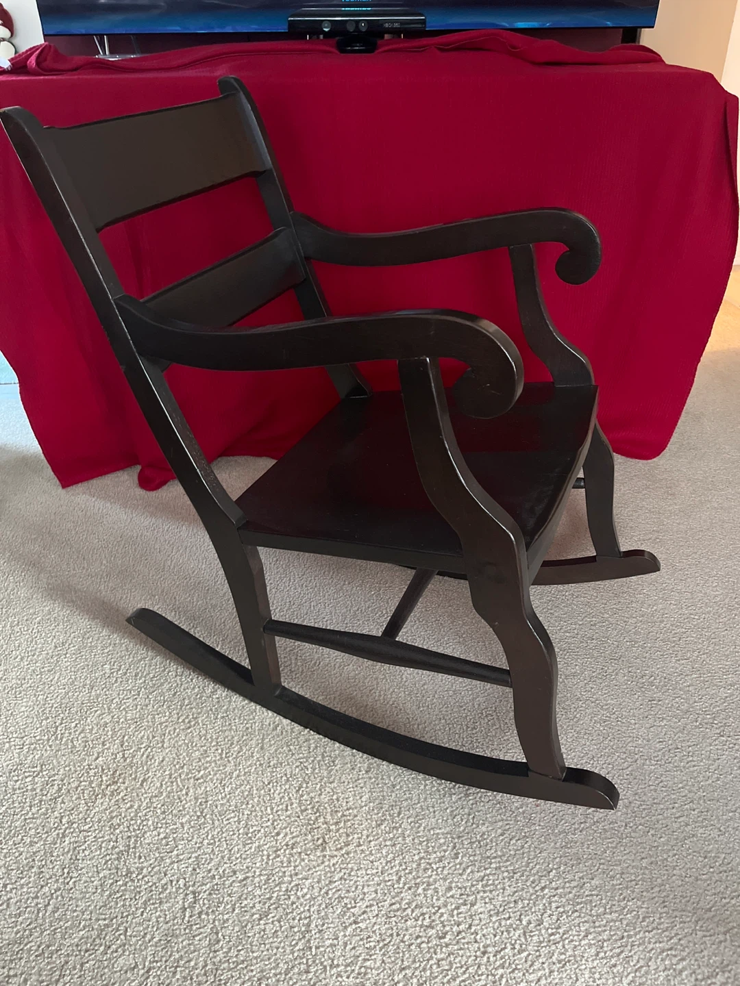 Vintage Dark Wood Rocking Chair