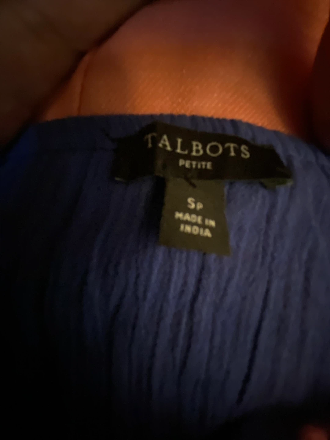 Talbots Petite Blue Embroidered Tassel Tunic Top Size SP - photo 2