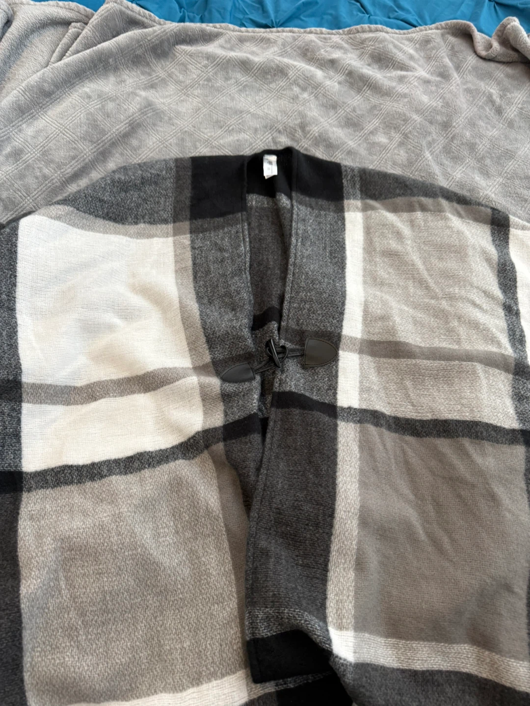 Plaid Poncho Cape with Toggle Closure - photo 2