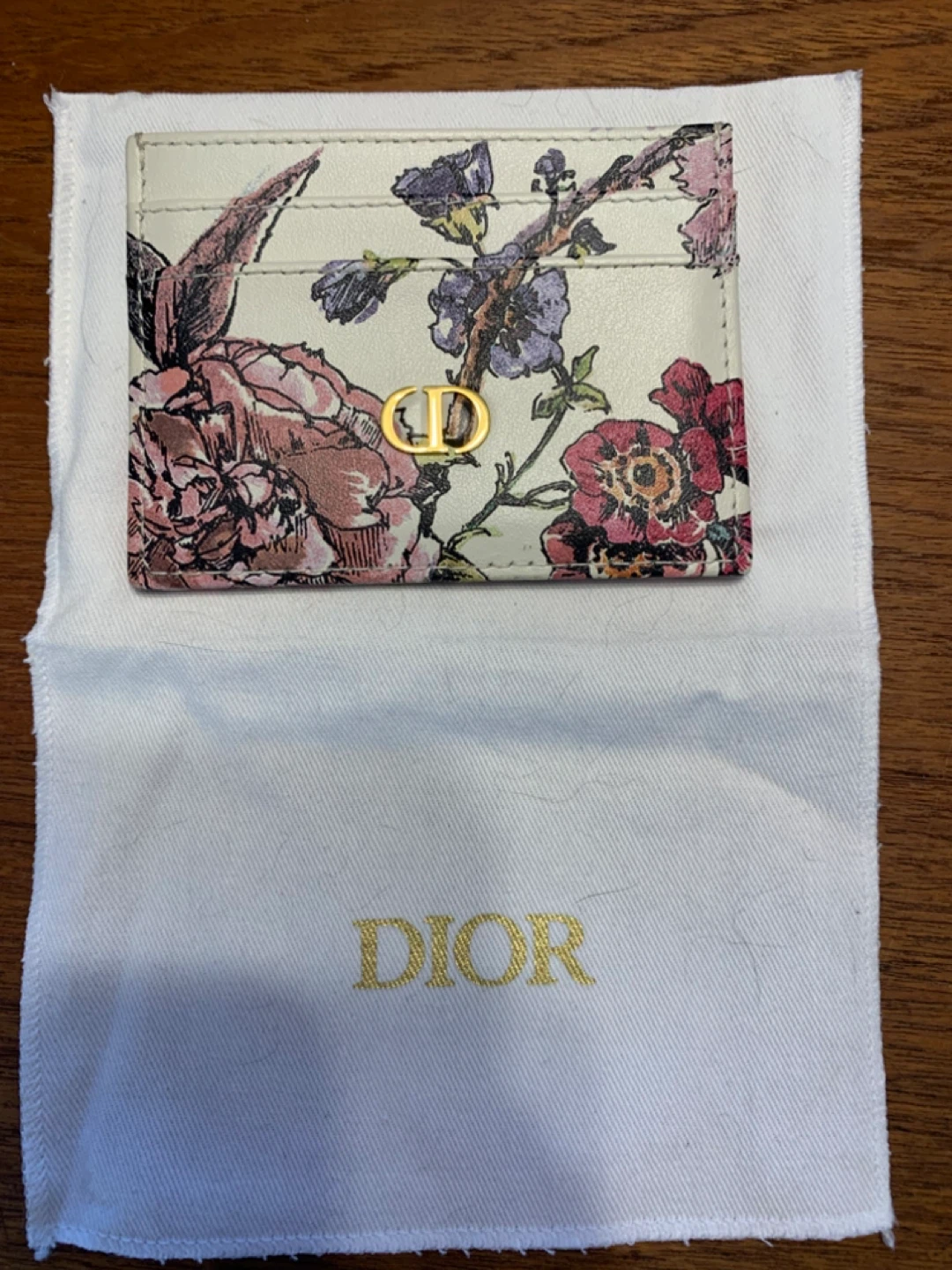 Christian Dior Card Holder with Floral Print