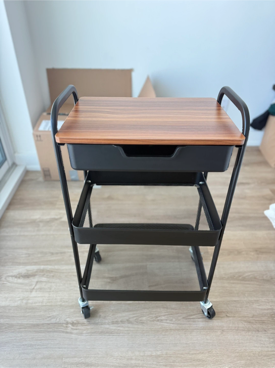 3-Tier Rolling Storage Cart with Drawer