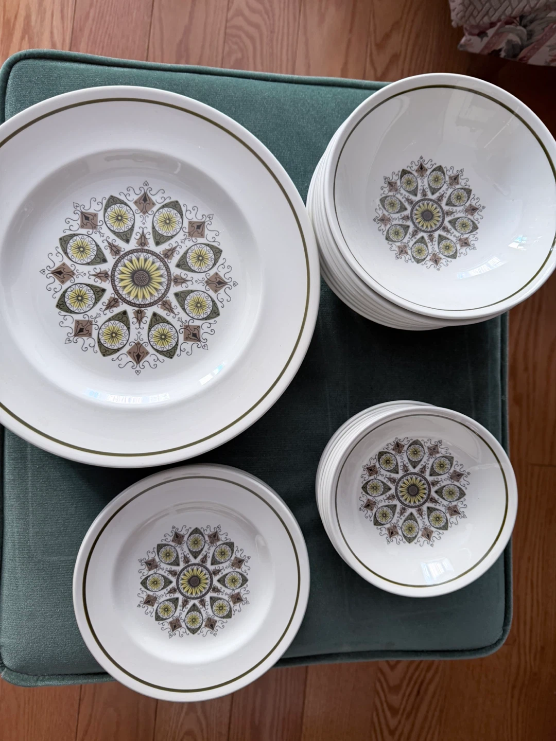 Ridgway Paisley Green Ironstone Dinnerware Set