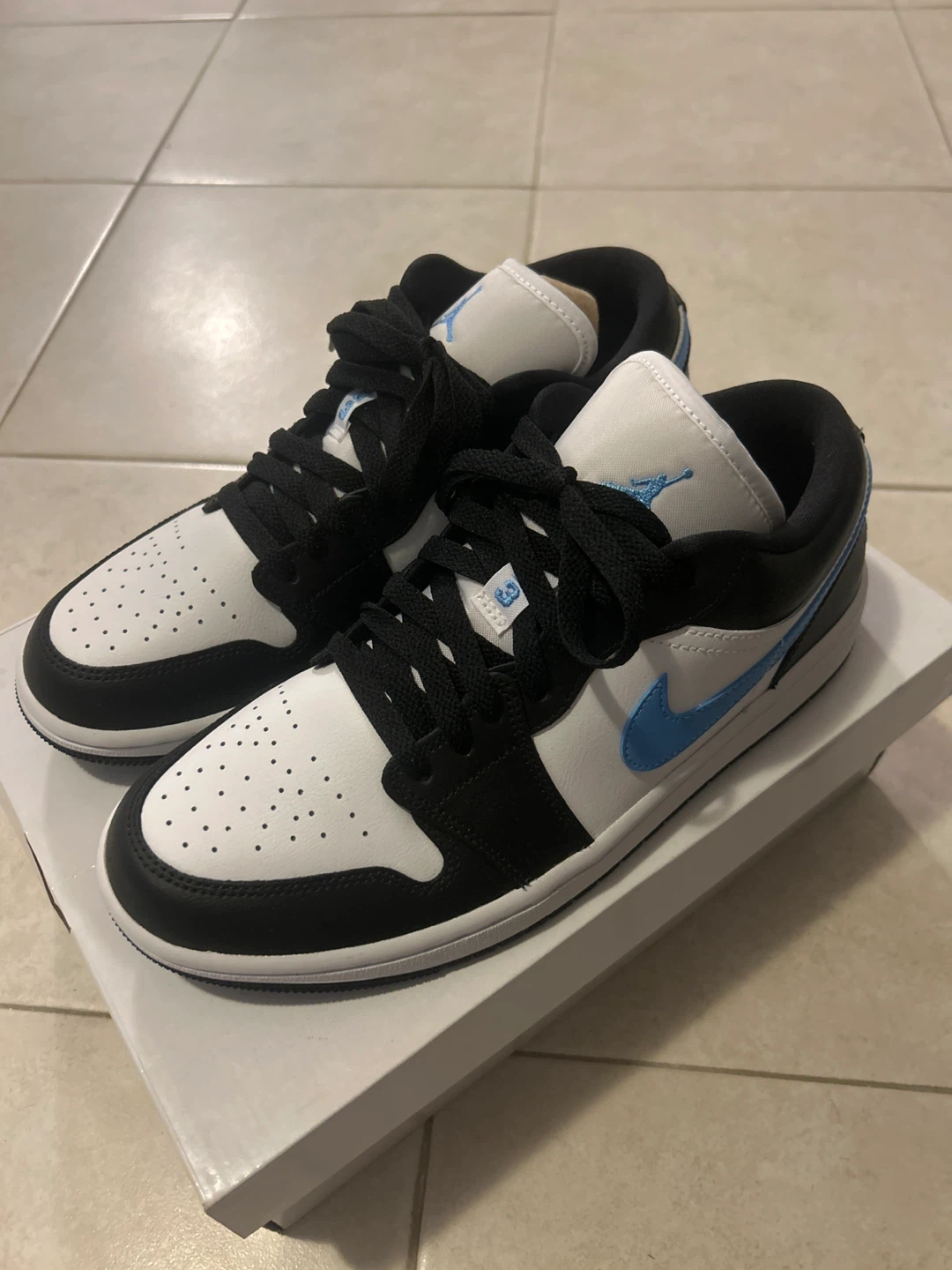 Jordan 1 Low Black University Blue White Women's