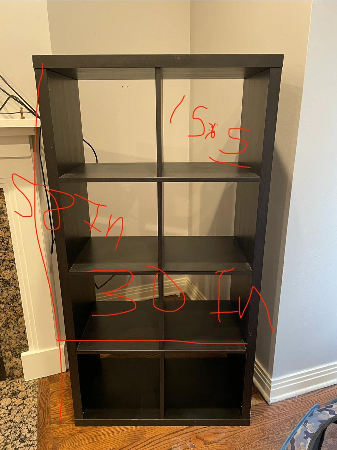 Dark Brown 4-Cube Storage Shelf