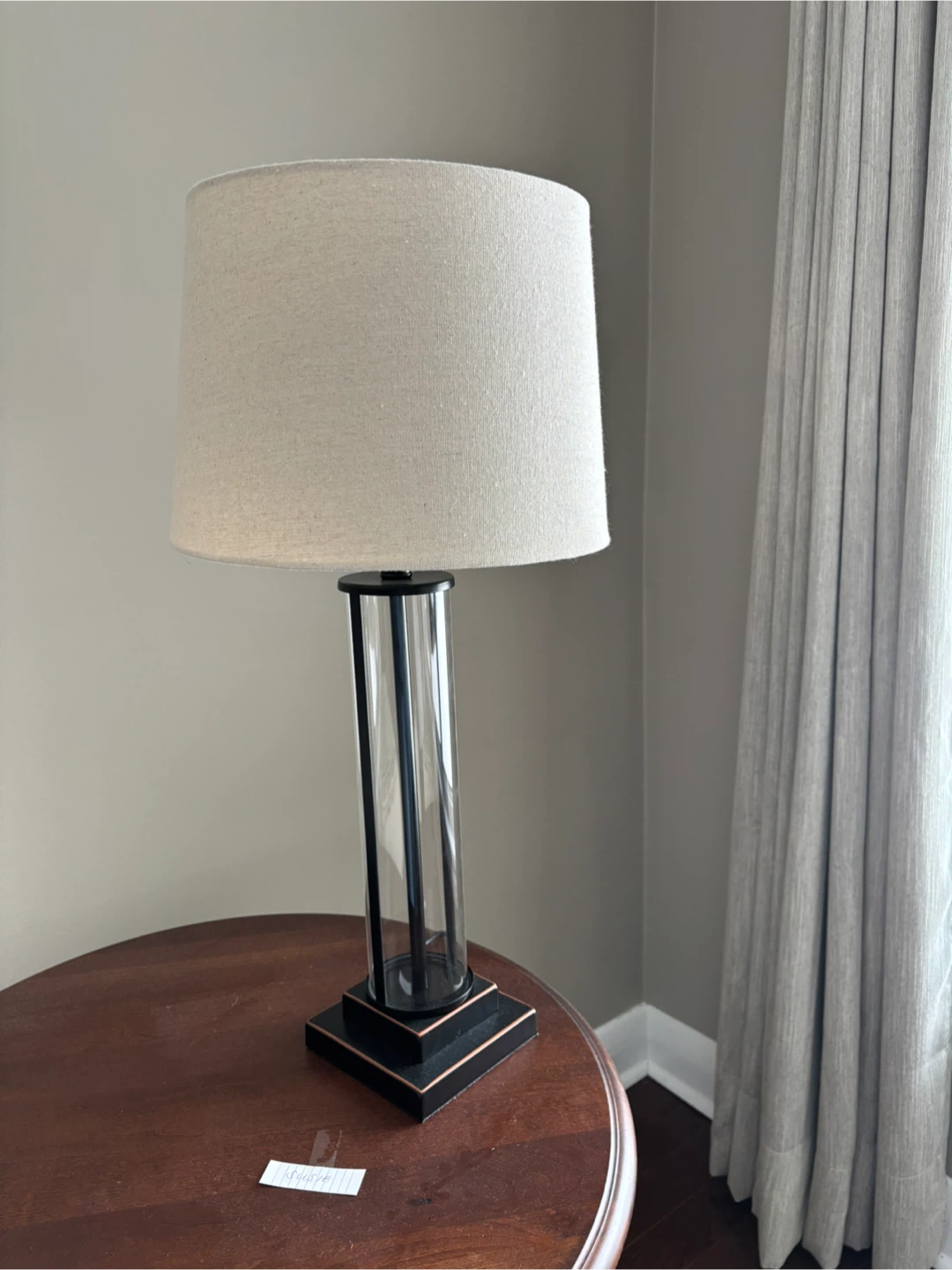 2 Table Lamps with Glass Cylinder Base