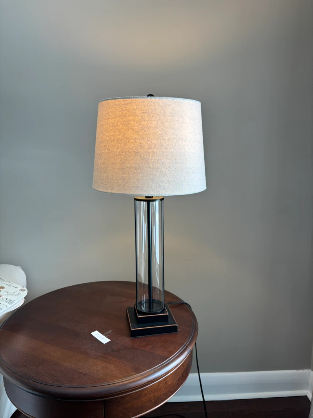 2 Table Lamps with Glass Cylinder Base - photo 3