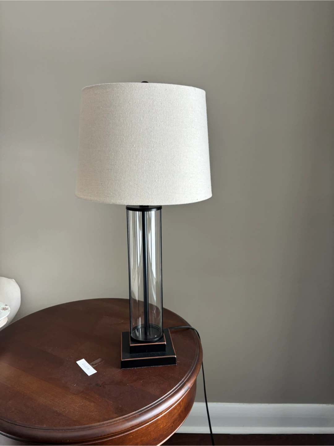 2 Table Lamps with Glass Cylinder Base - photo 2