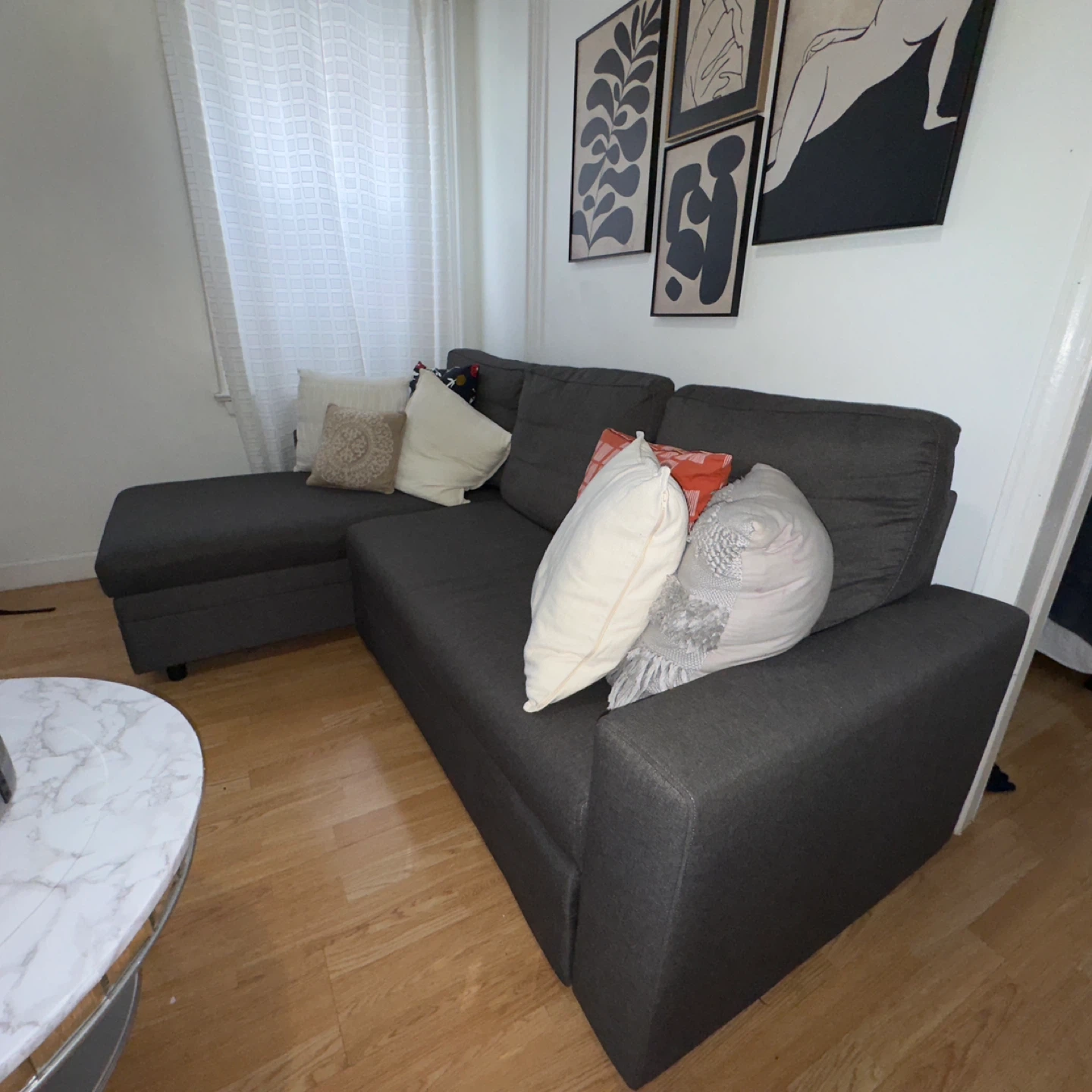 Dark Gray L-Shaped Sectional Sofa - photo 2