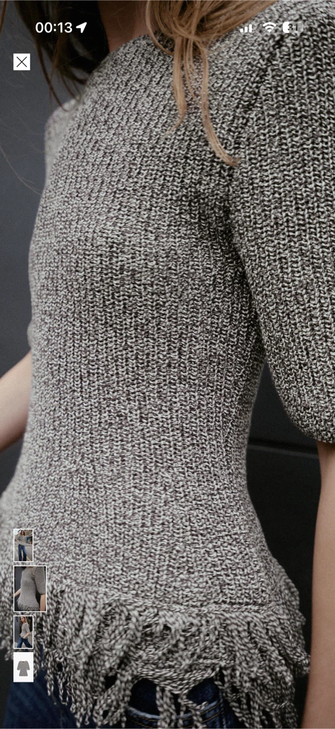 Zara Knit Sweater with Fringe - Size S - photo 2