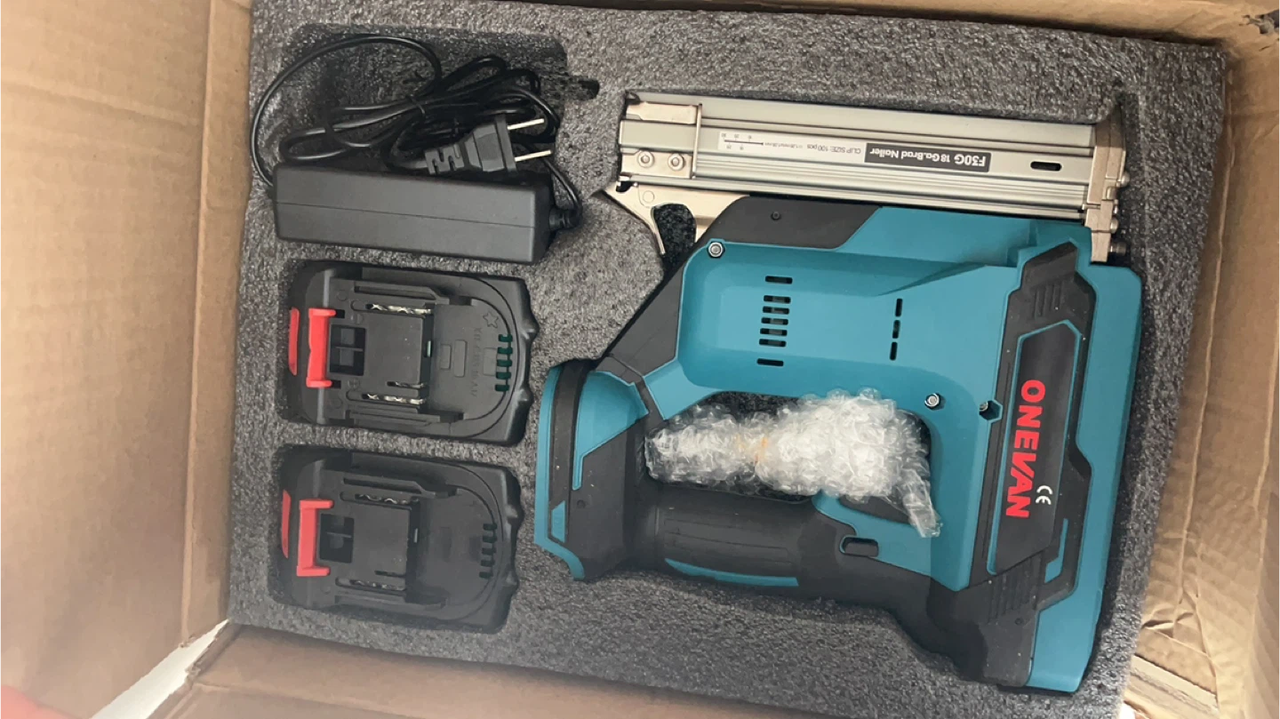 ONEVAN F30G 18 Ga. Brad Nailer with 2 Batteries