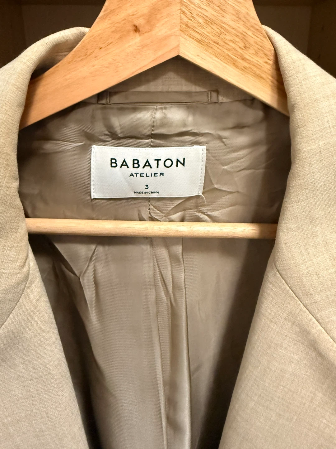 Babaton Atelier Beige Linen Blend Blazer Size 3 - photo 3