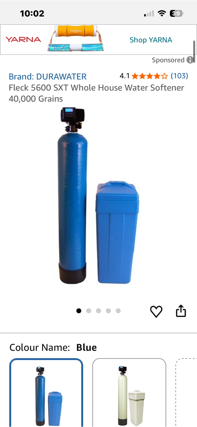 DURAWATER Fleck 5600 SXT Whole House Water Softener