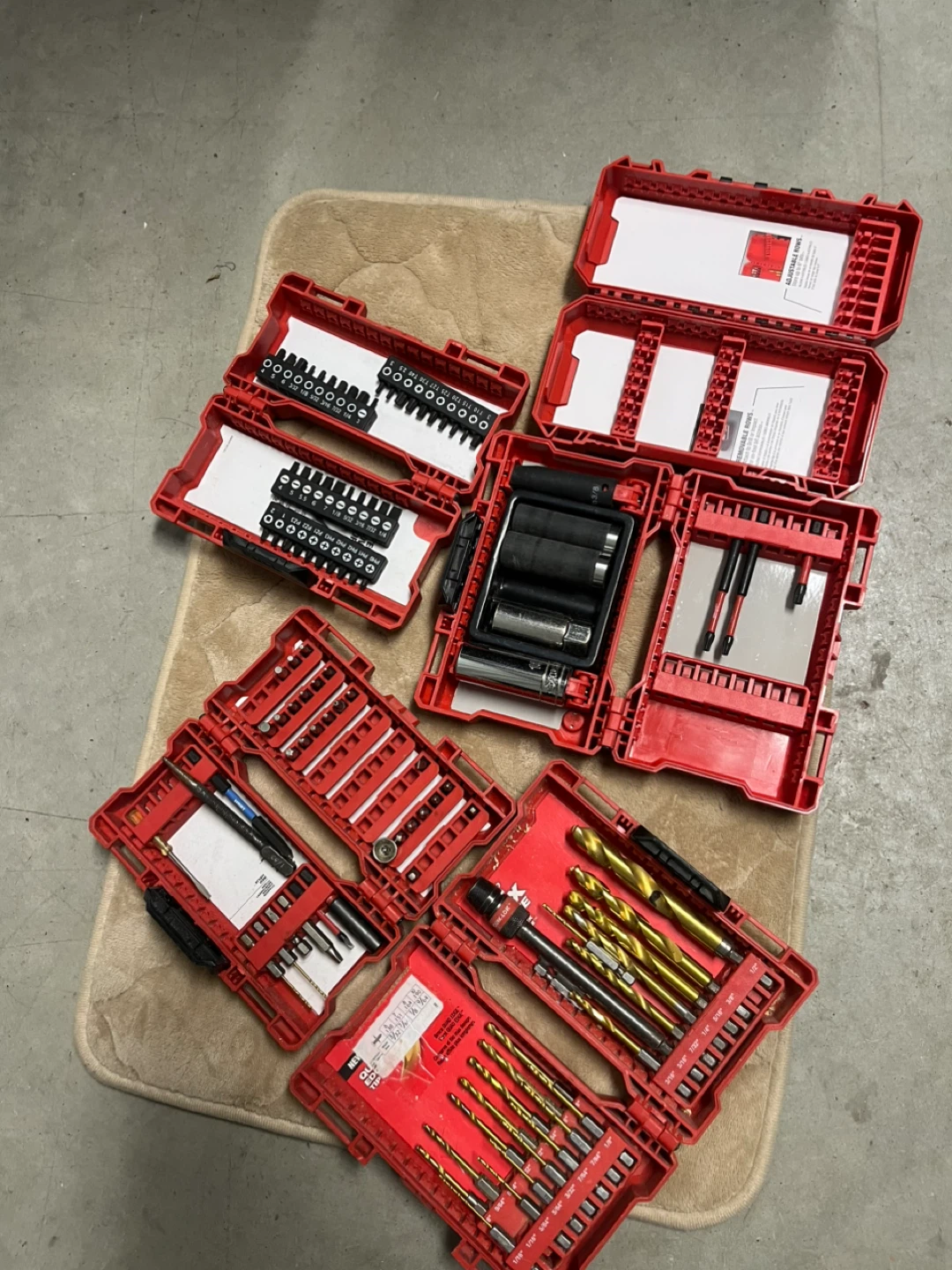 Milwaukee Drill Bit and Driver Bit Set with Cases