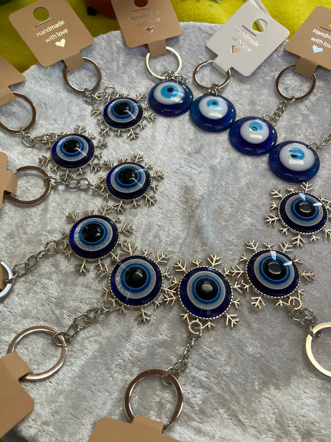 Evil Eye Snowflake Keychains