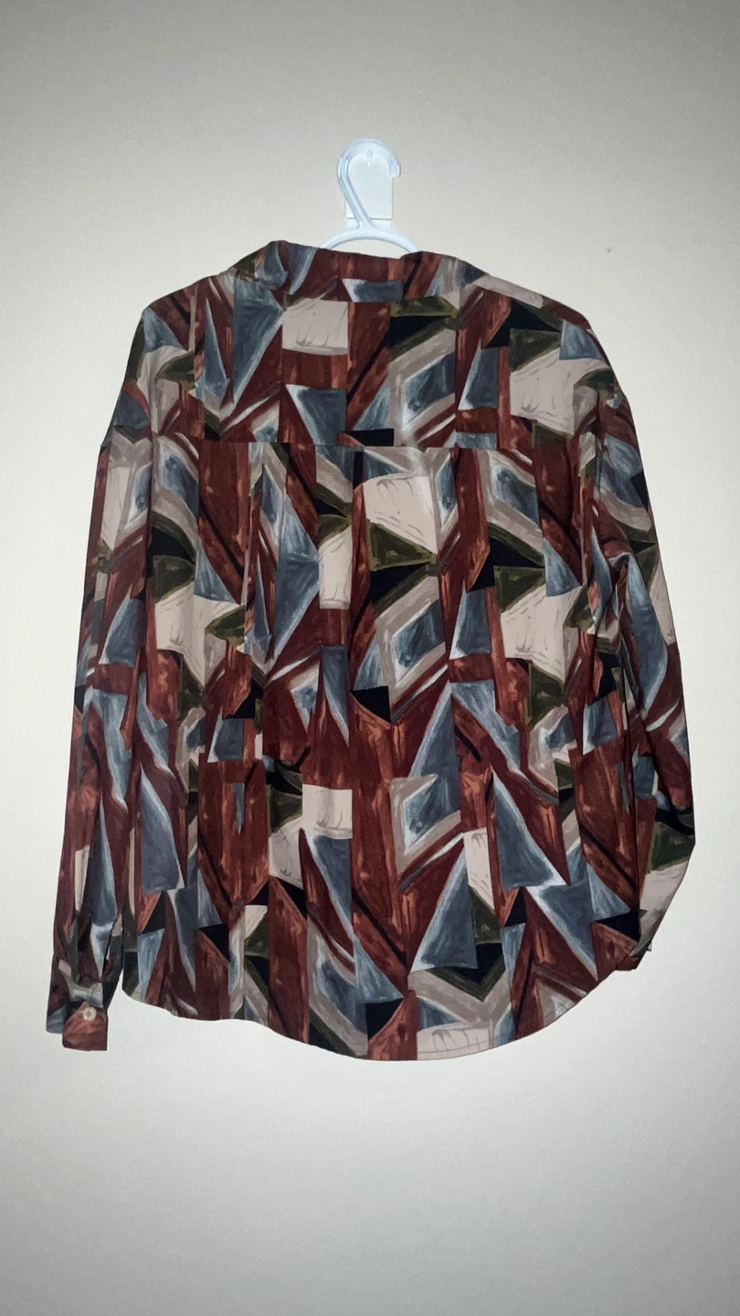 Abstract Print Long Sleeve Shirt - photo 4