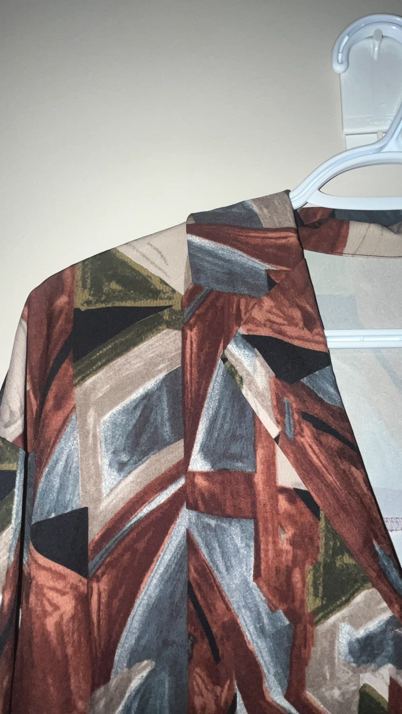 Abstract Print Long Sleeve Shirt - photo 2