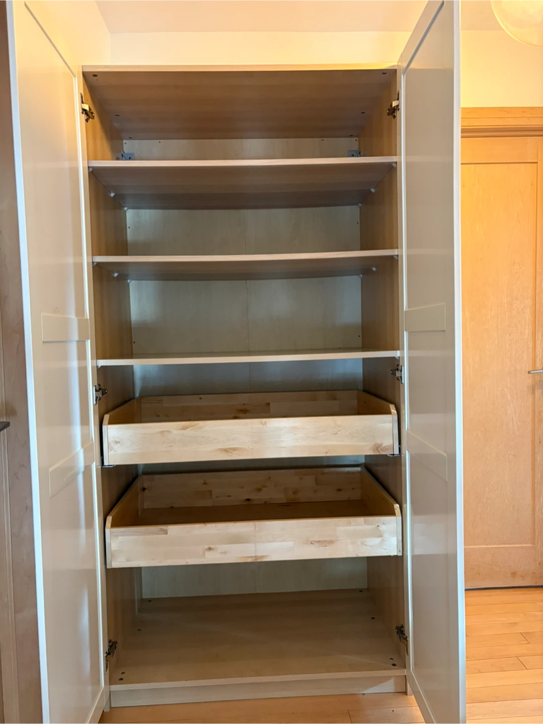 IKEA Wardrobe Cabinet - White/Wood Finish - photo 3