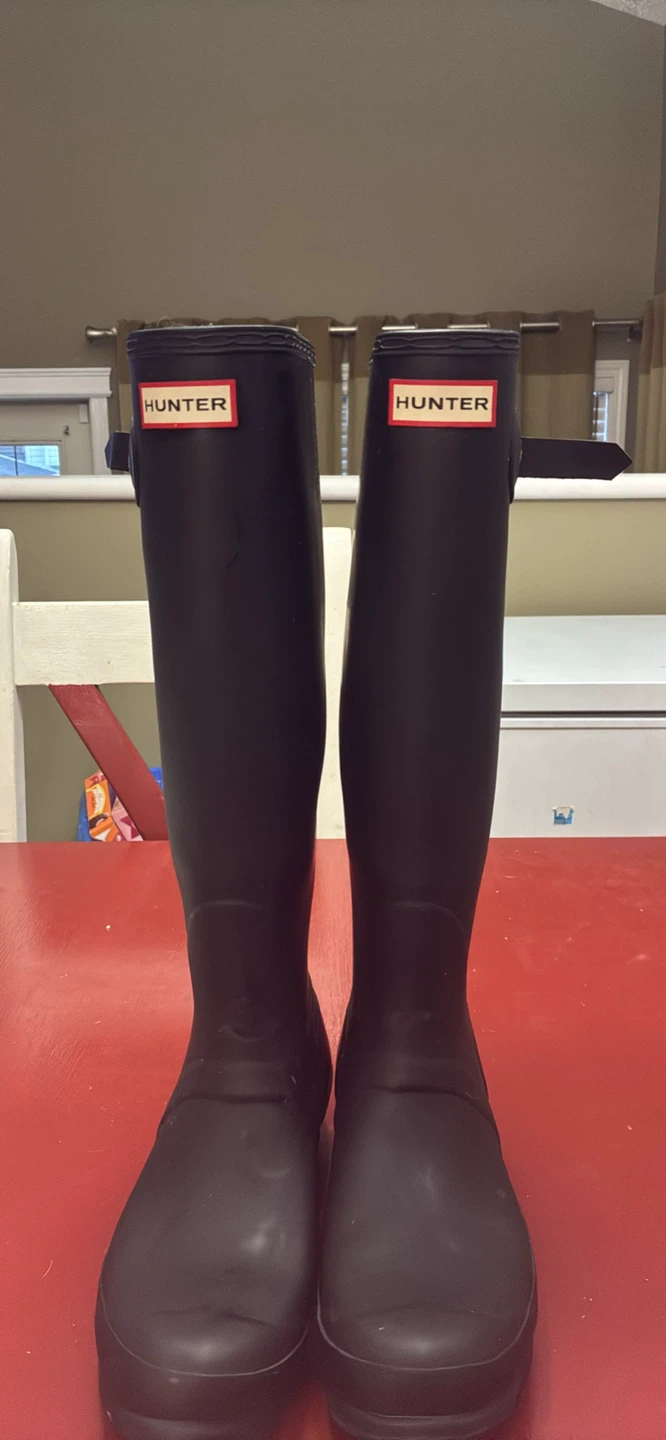 Hunter Women's Black Tall Boots Size 8