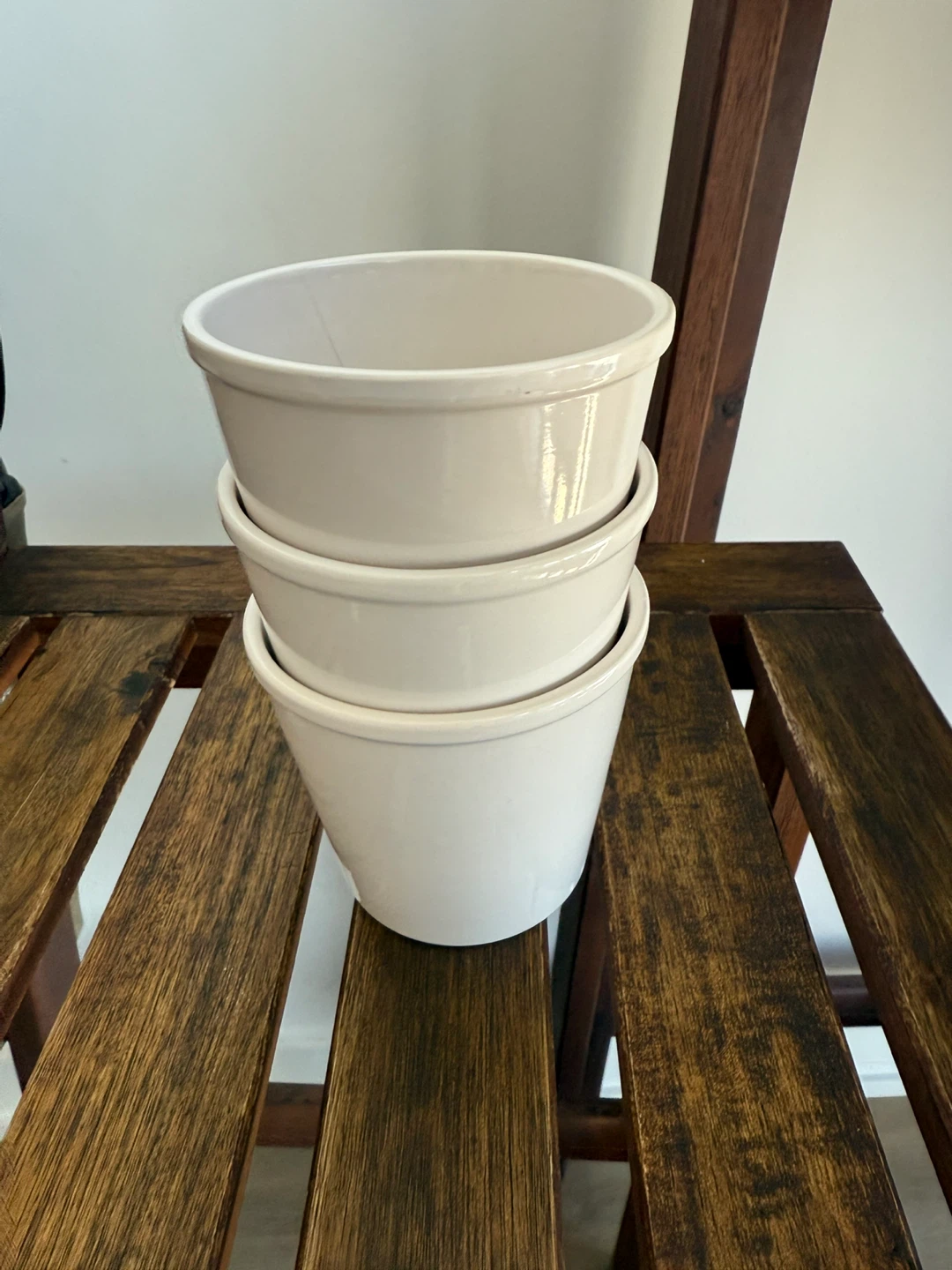 IKEA White Ceramic Plant Pots (Set of 3) - photo 2