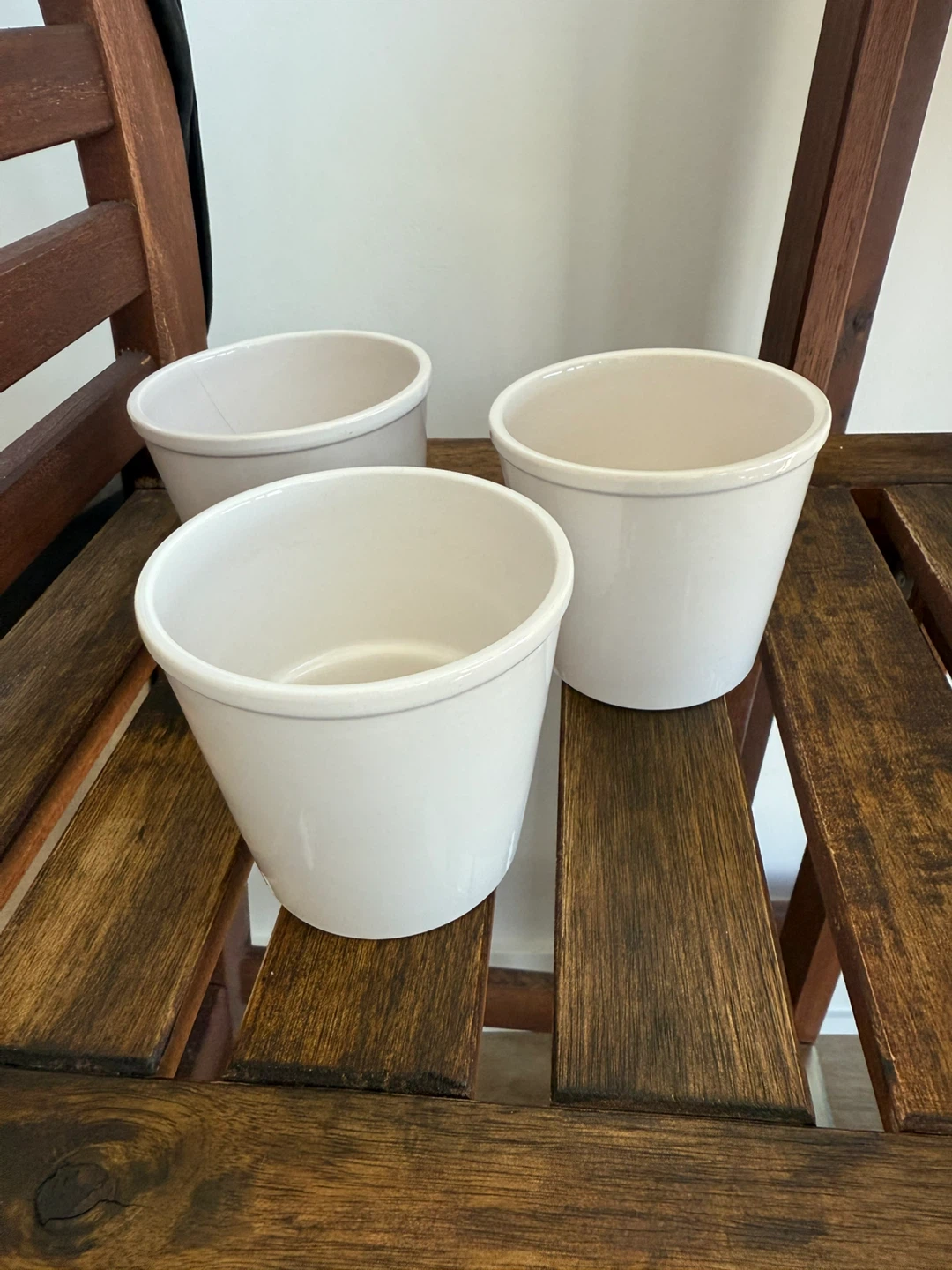 IKEA White Ceramic Plant Pots (Set of 3) - photo 3