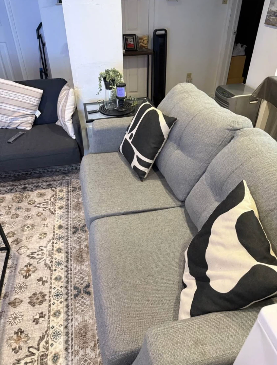 Grey Fabric Loveseat Sofa - photo 3