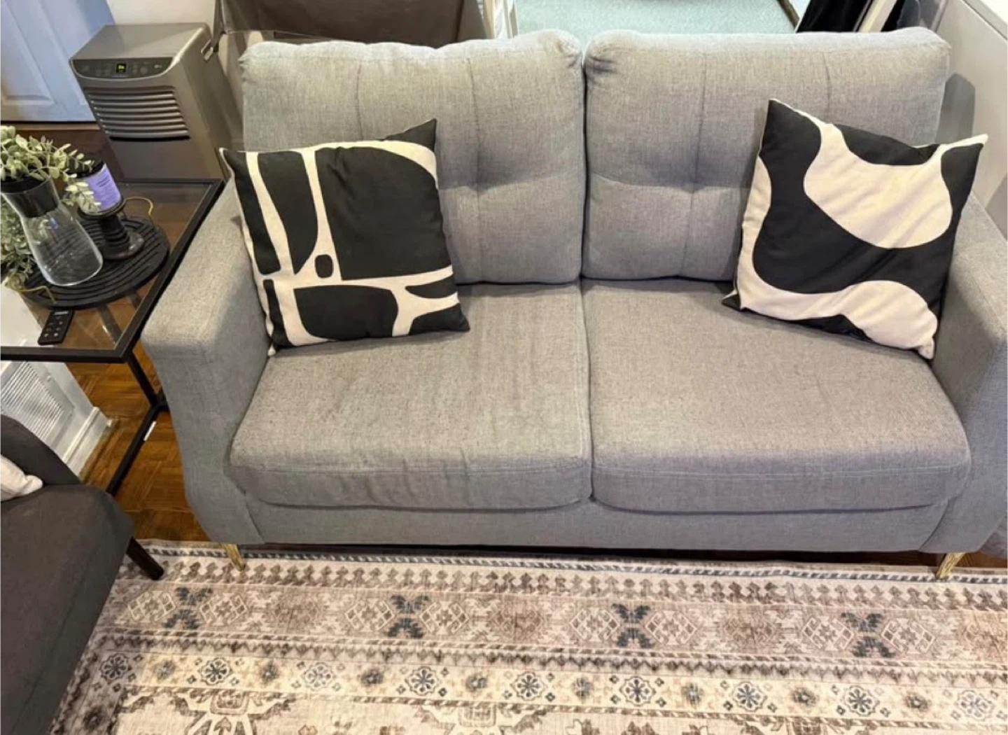Grey Fabric Loveseat Sofa - photo 4