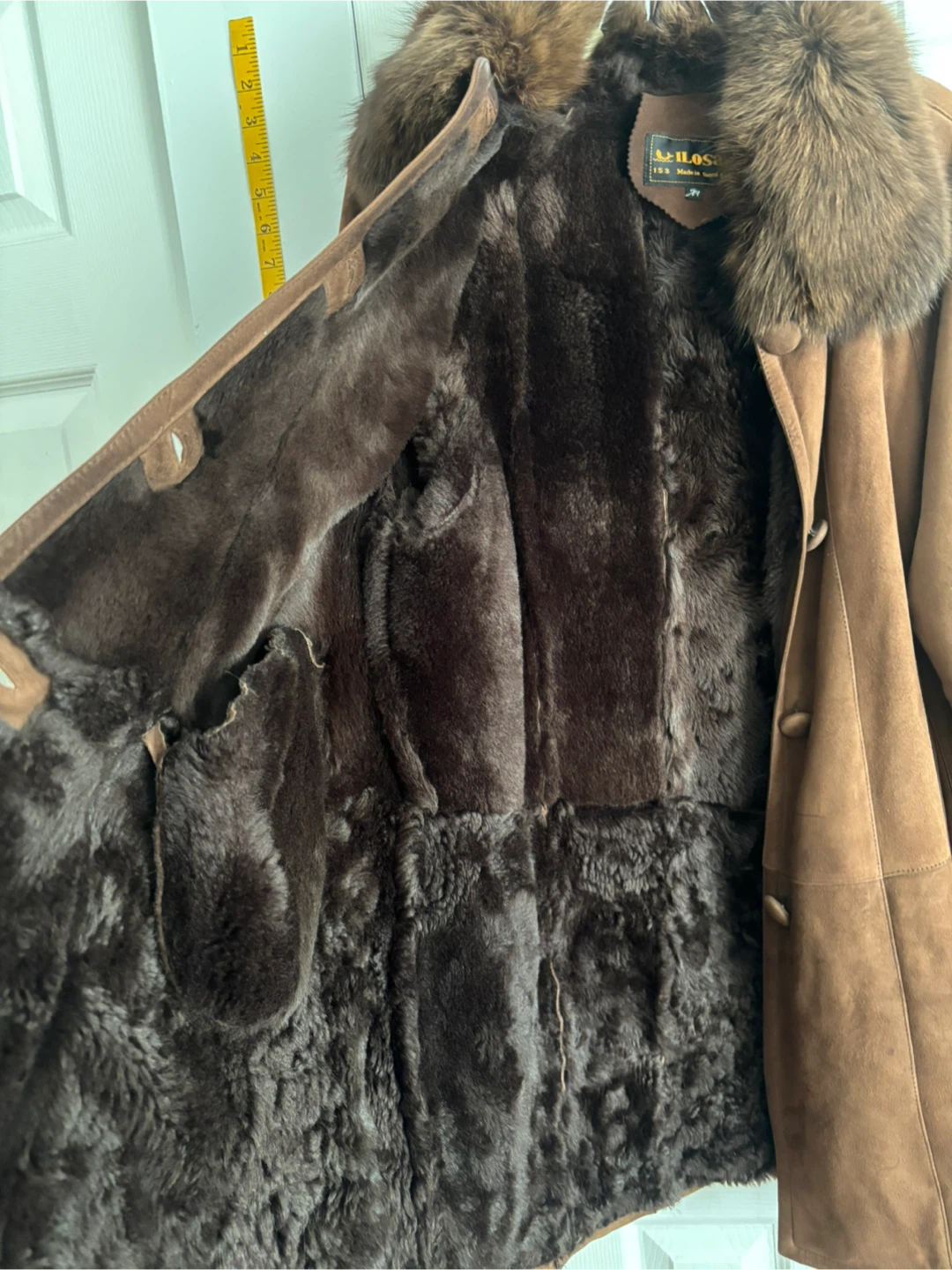 100% lambfur and lamb-leather vintage shearing jacket - photo 2
