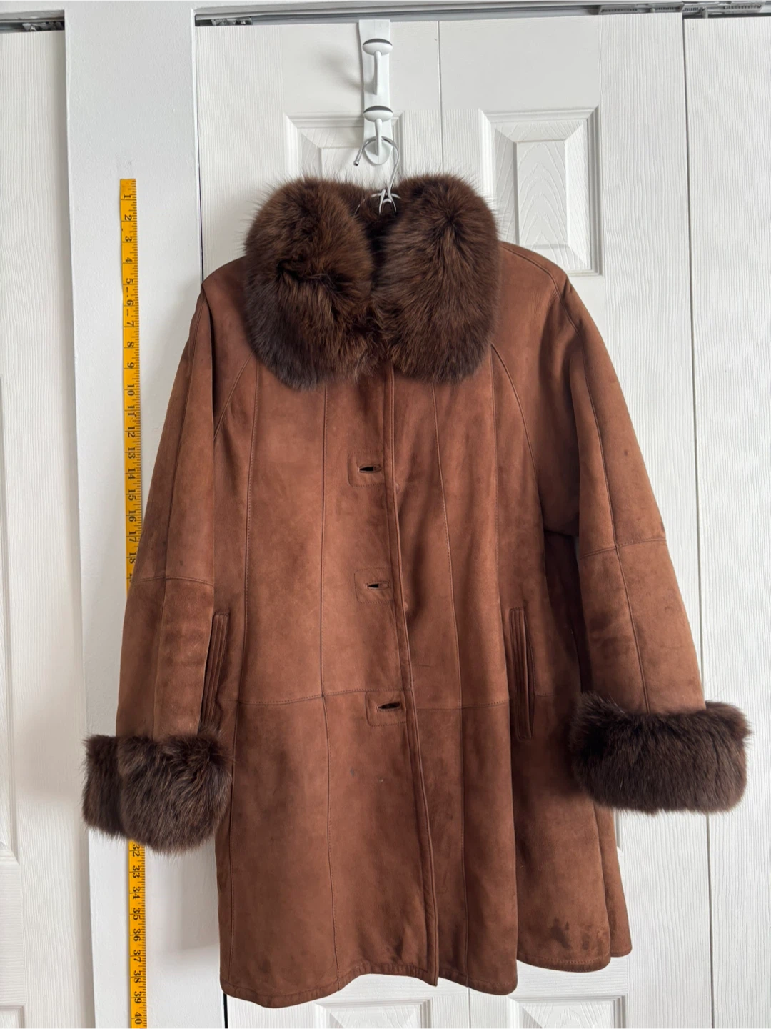 100% lambfur and lamb-leather vintage shearing jacket