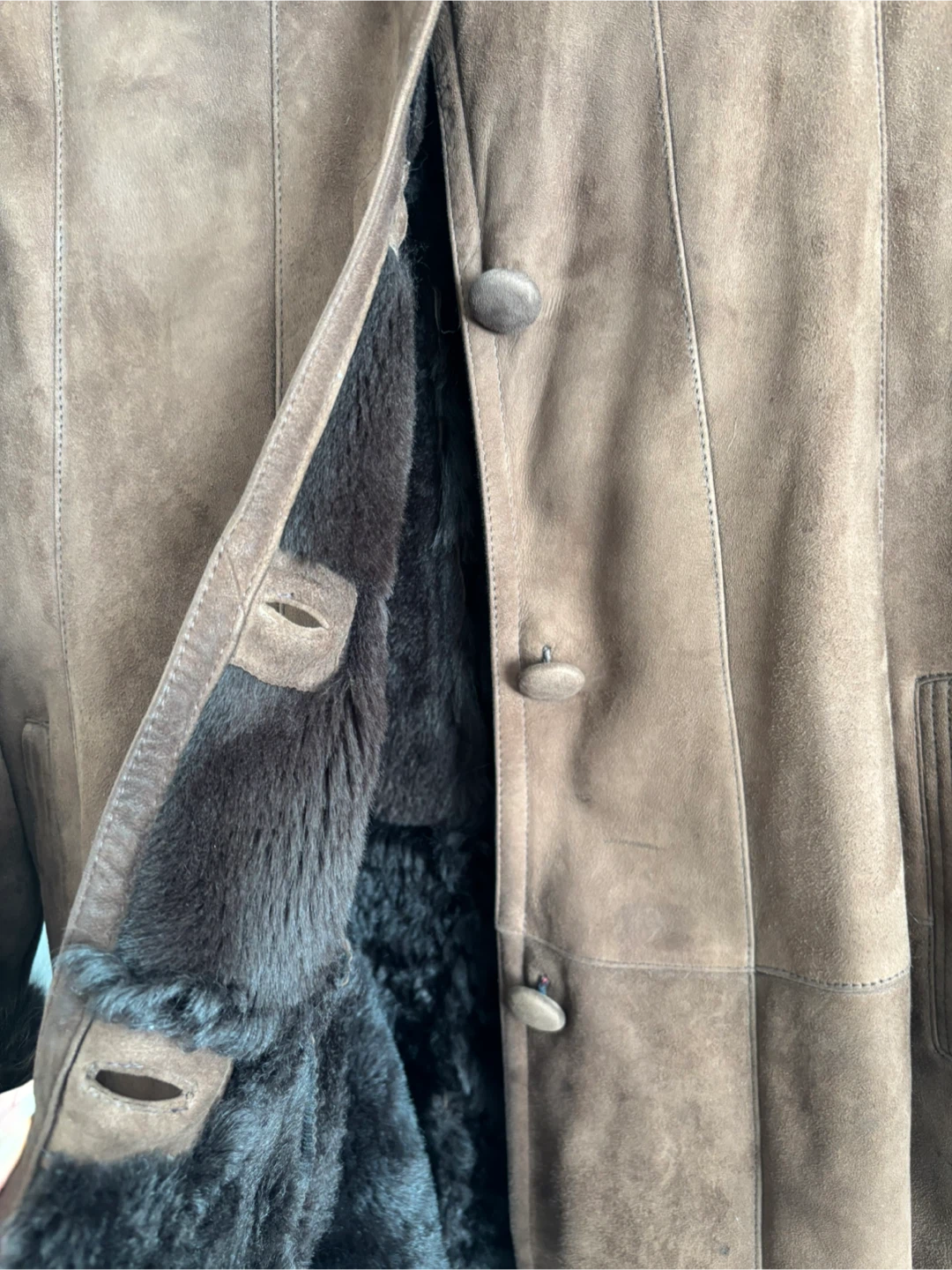 100% lambfur and lamb-leather vintage shearing jacket - photo 4