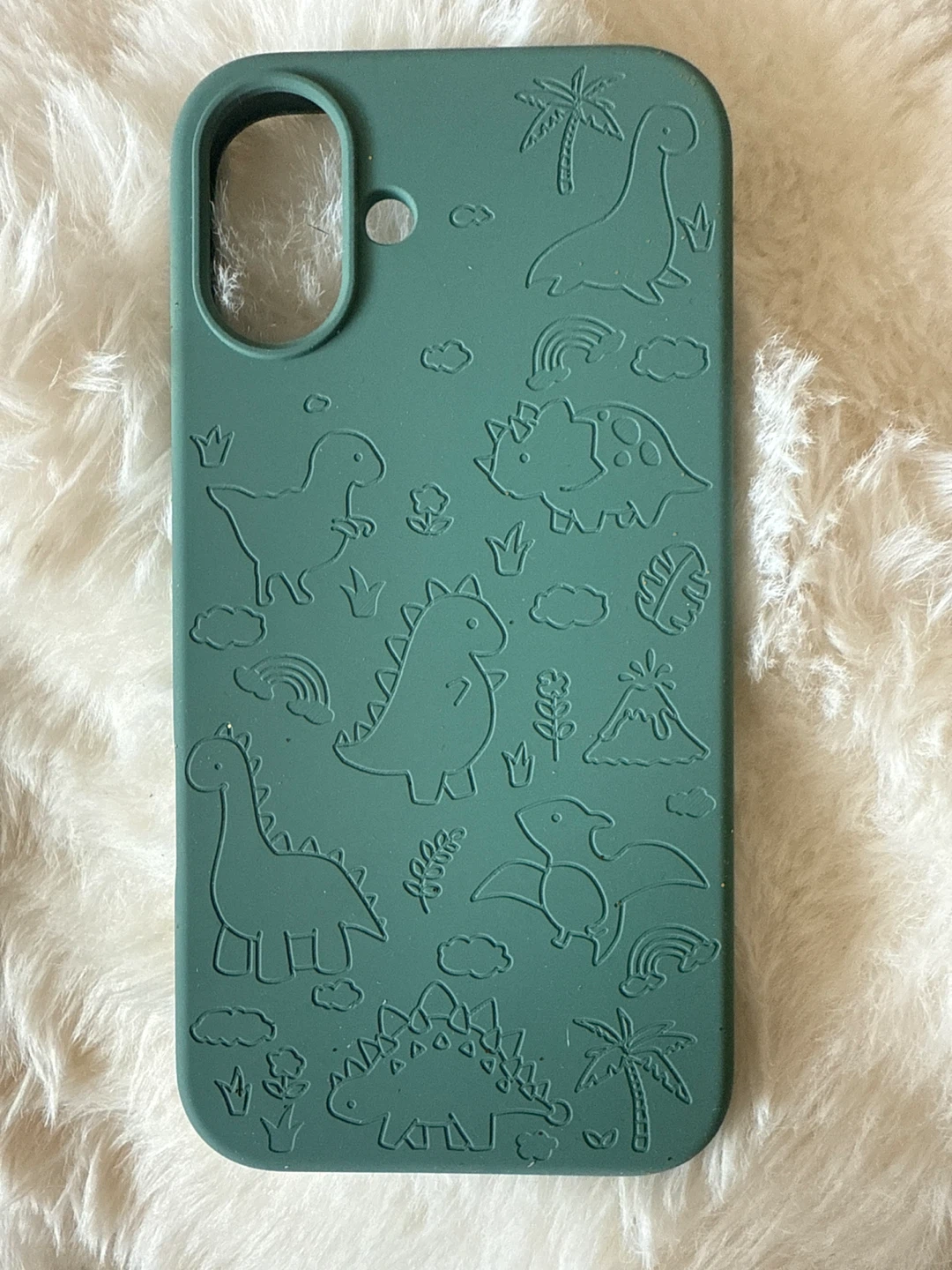 Green Dinosaur Embossed Magnetic Silicone Phone Case