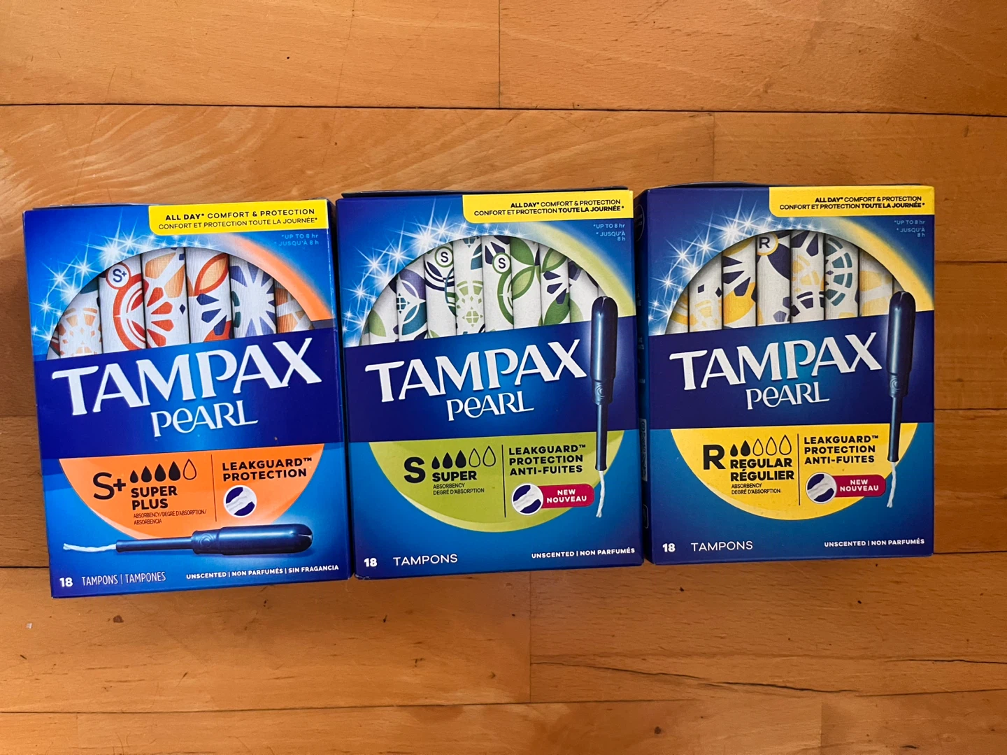 3 Tampax Pearl Tampons - Super Plus, Super, Regular