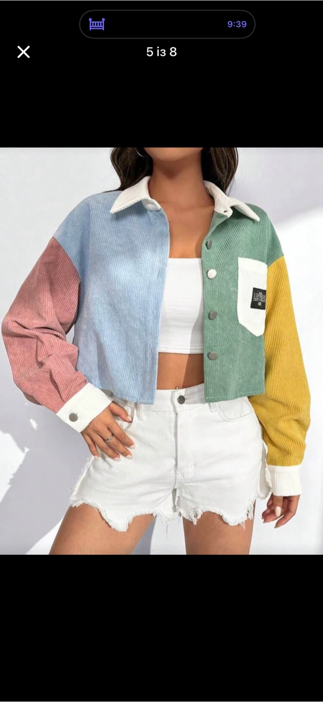 Colour Block Corduroy Jacket - photo 4