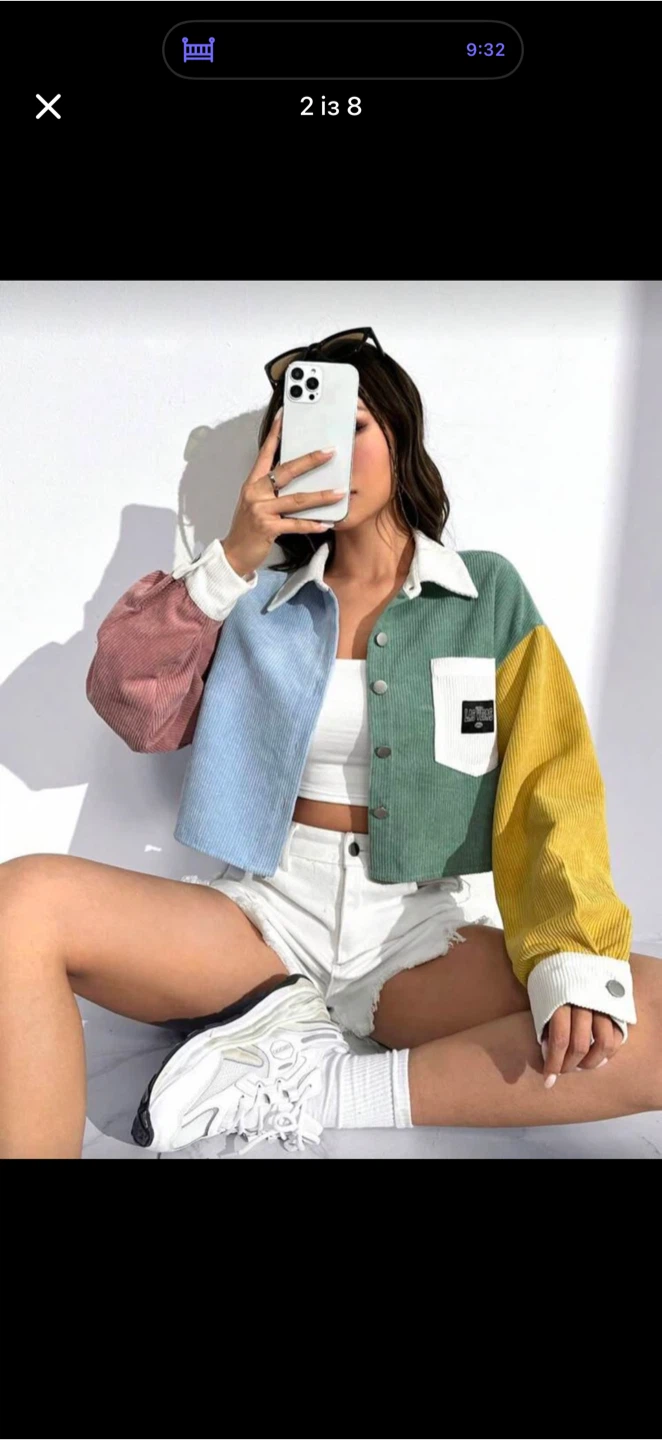 Colour Block Corduroy Jacket