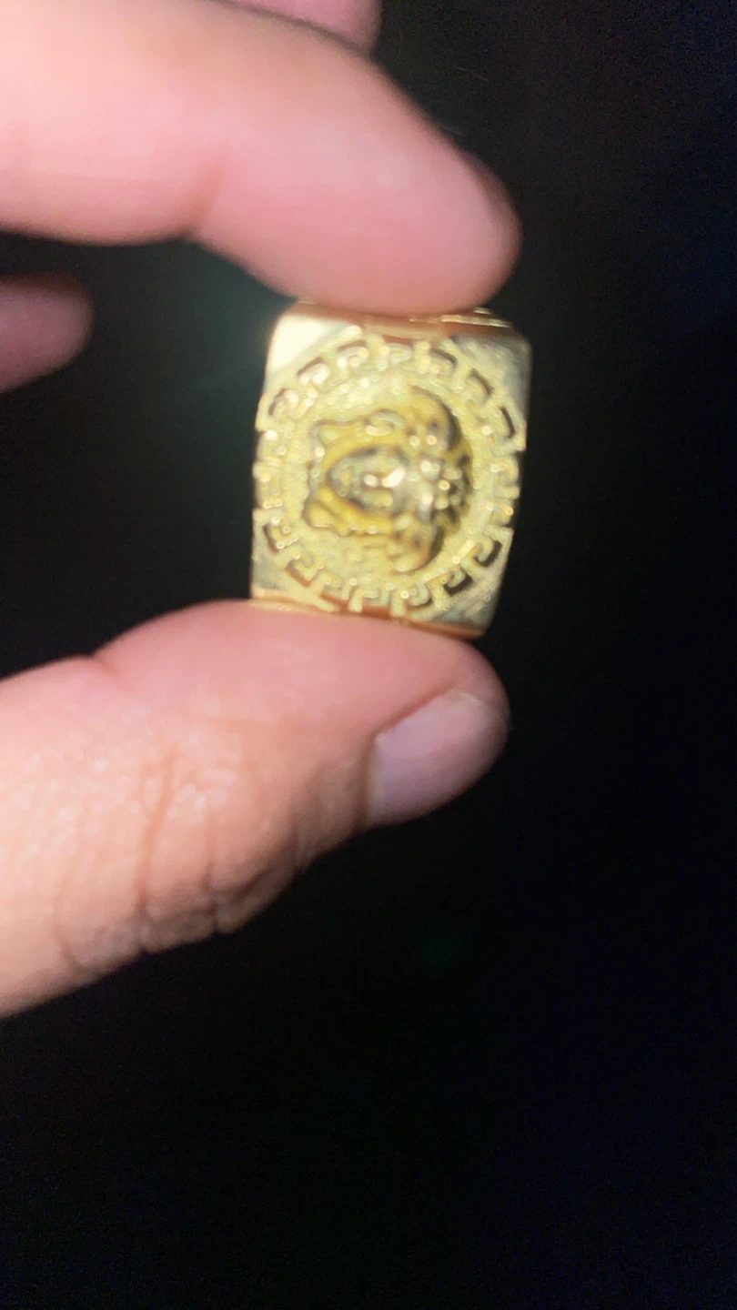 Gold plated copper medusa ring - photo 2