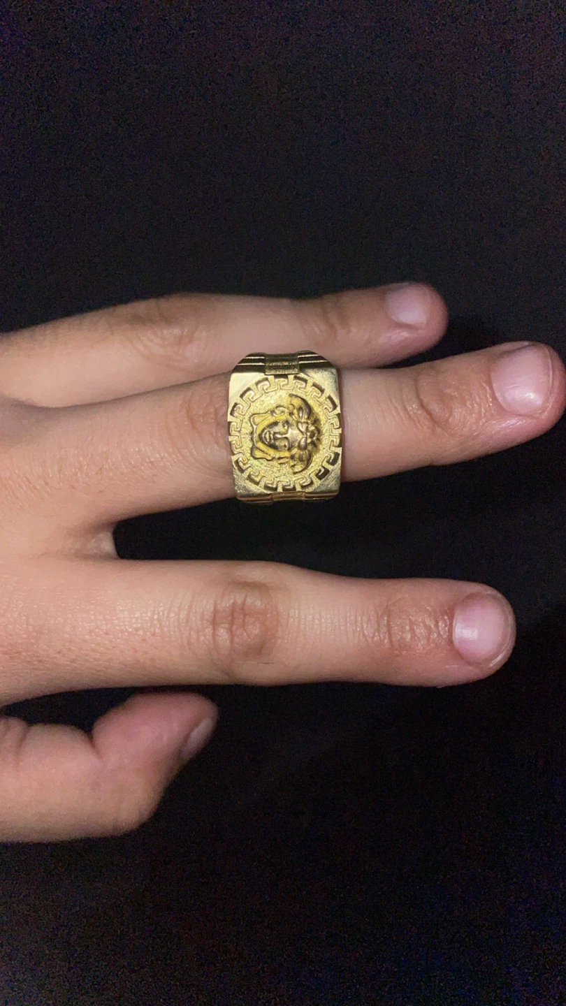 Gold plated copper medusa ring